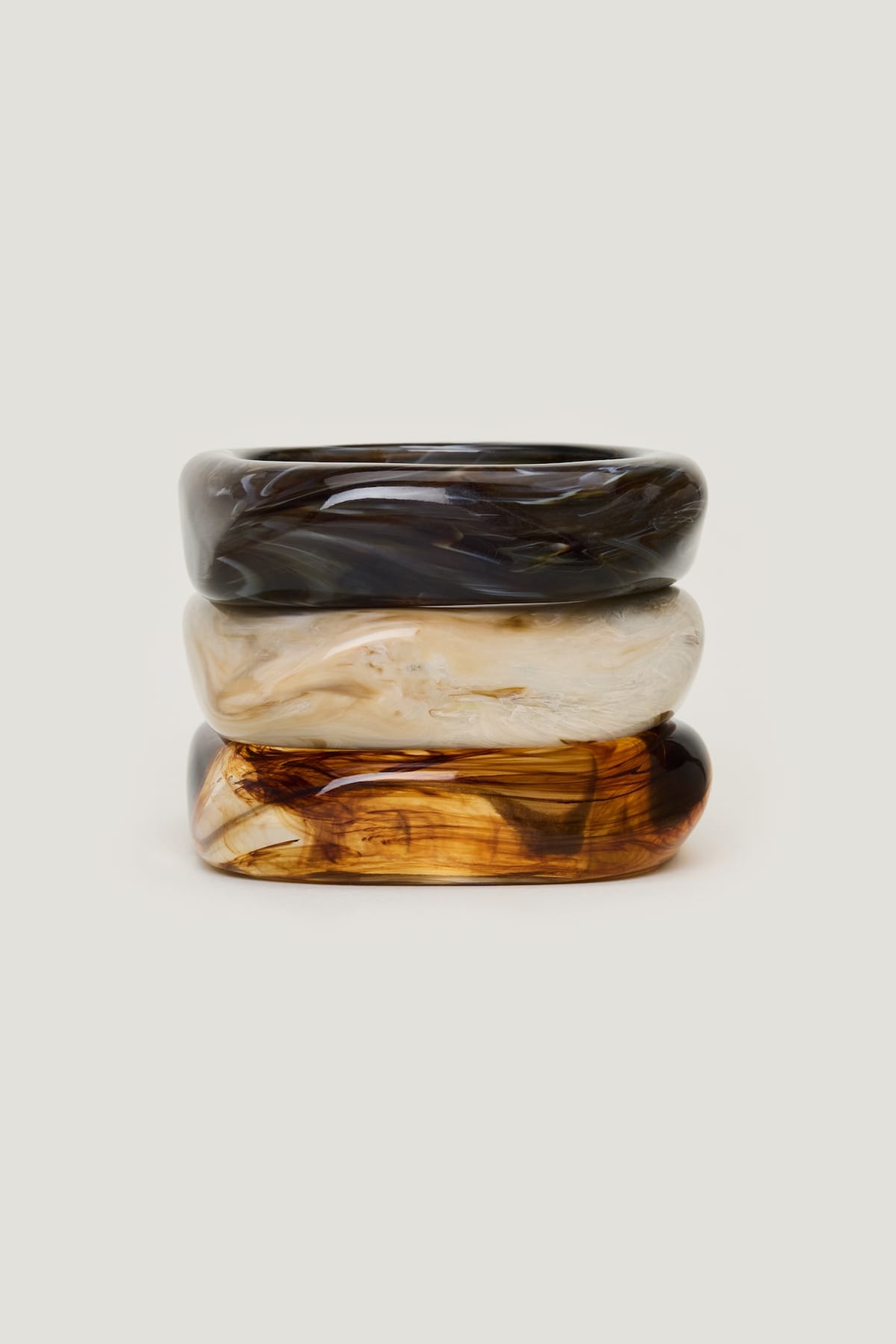 Dynamite Outlets | 3-Pack Resin Bangles Brown