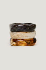 Dynamite Outlets | 3-Pack Resin Bangles Brown