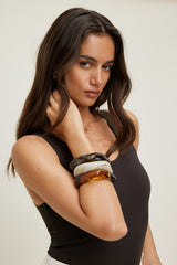 Dynamite Outlets | 3-Pack Resin Bangles Brown