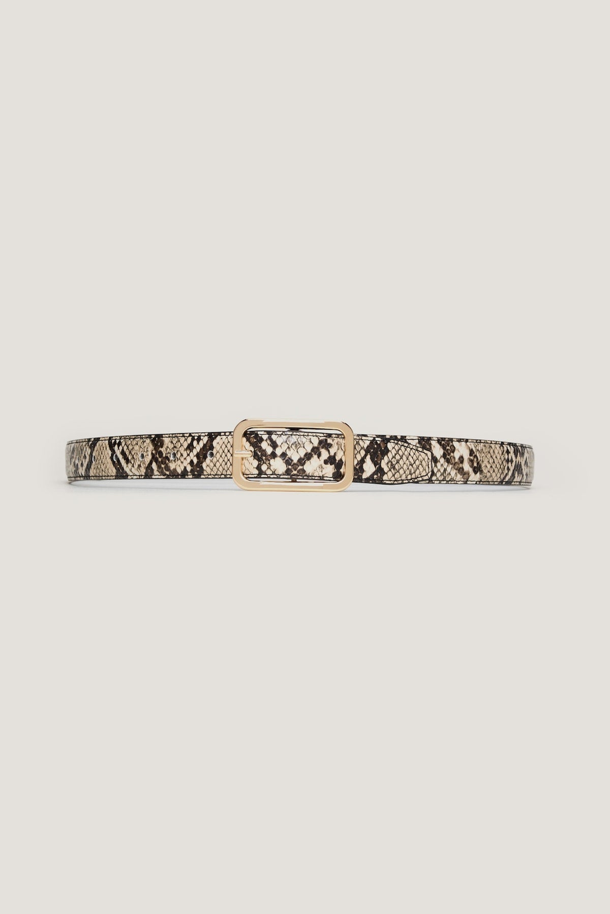 Dynamite US | Rounded Rectangle Slim Faux Leather Belt GREEN