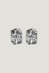 Dynamite Discount | Crumpled Button Earrings Gray