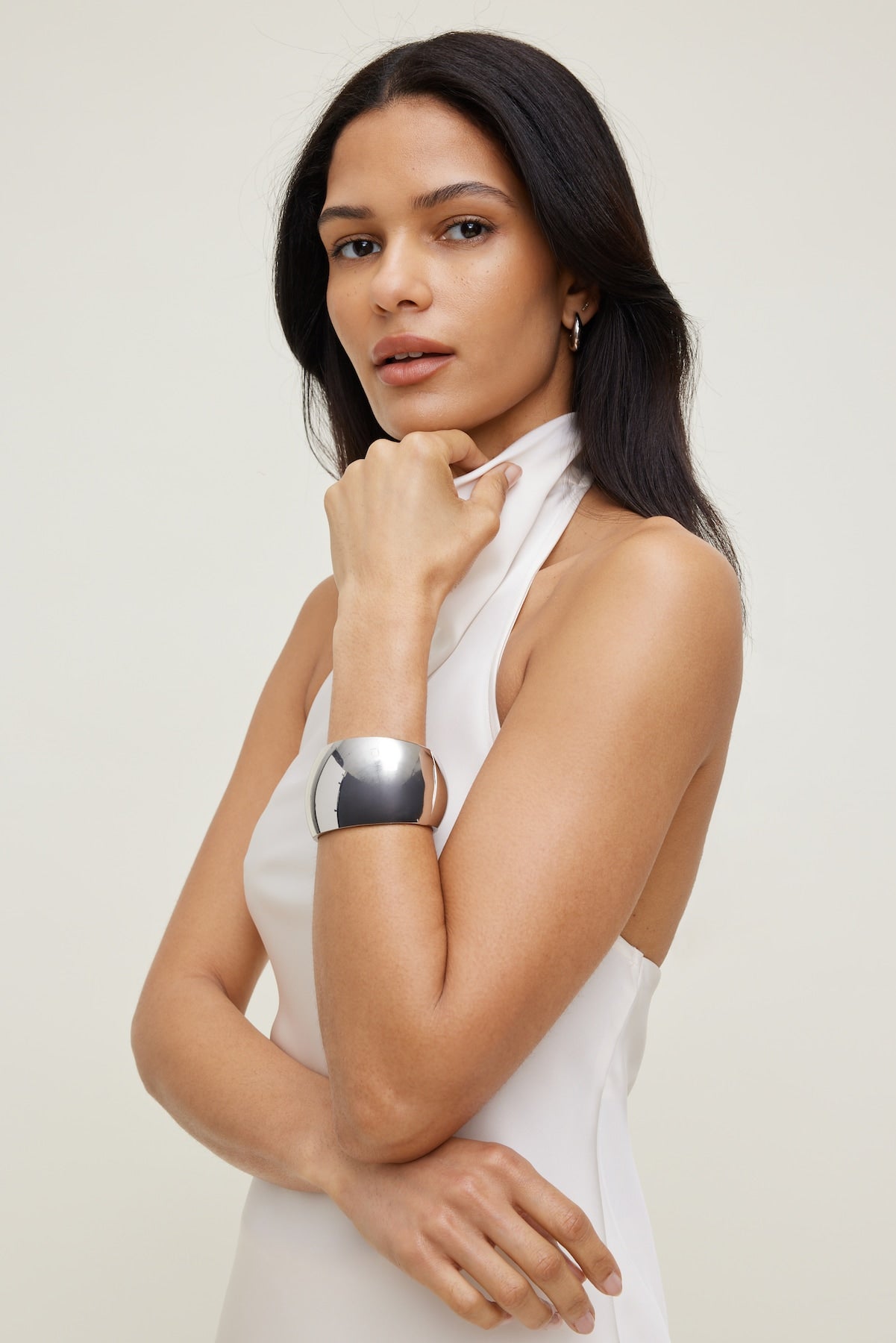 Dynamite Outlets | Oversized Chunky Snap Bangle Bracelet Gray