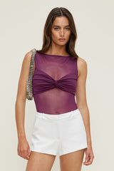 Dynamite On Sale | Kai Sheer Mesh Bodysuit PURPLE