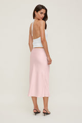 Dynamite Online | Delila Satin Midi Skirt Pink