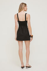 Dynamite Discount | Linen Romper Mini Dress Brown