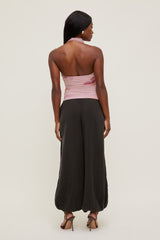 Dynamite Outlets | Draped Mesh Halter Top Pink