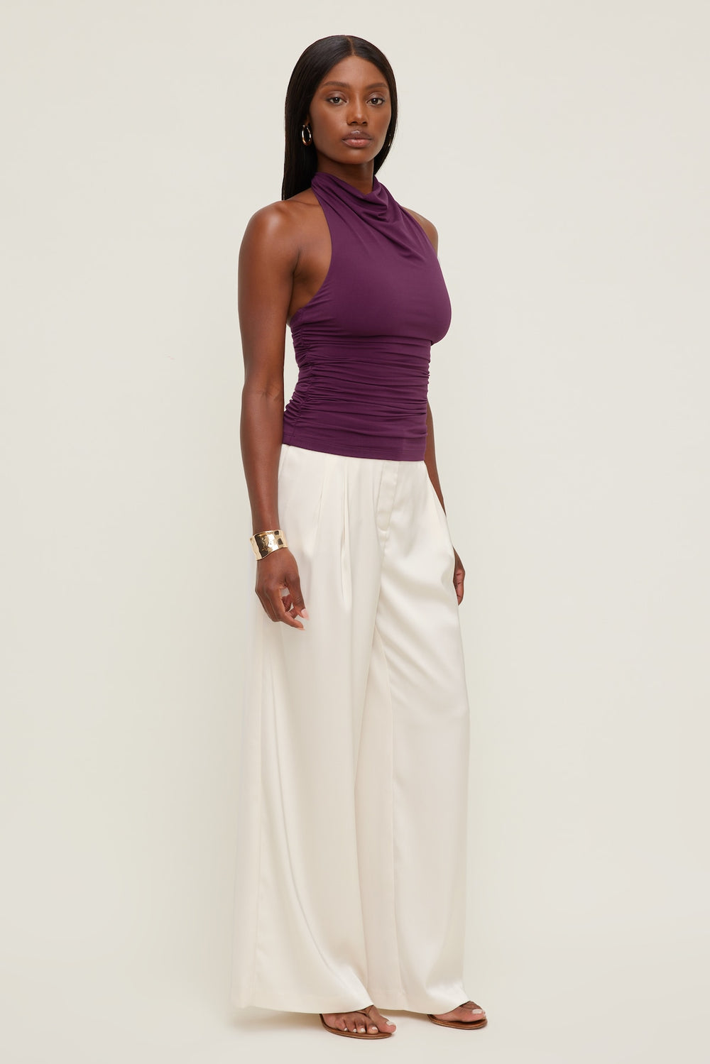 Dynamite US | Sculpt Cowl Halter Top Purple