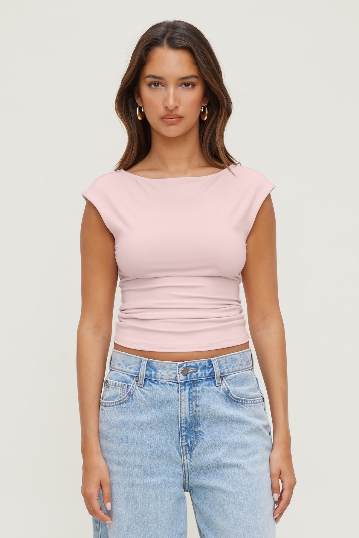 Dynamite On Sale | Sculpt Cap Sleeve T Shirt Pink
