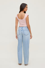 Dynamite On Sale | Sculpt Cap Sleeve T Shirt Pink