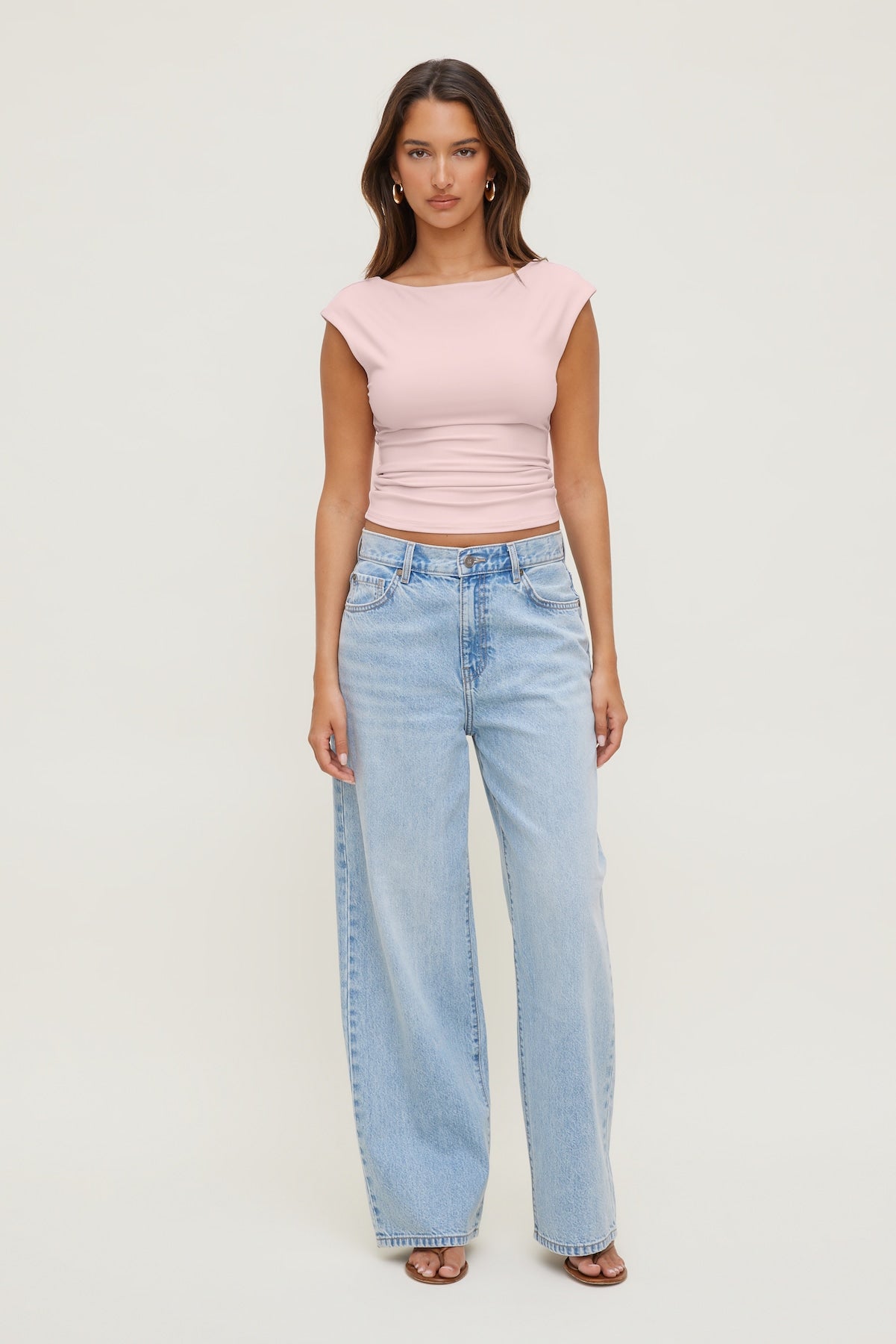 Dynamite On Sale | Sculpt Cap Sleeve T Shirt Pink