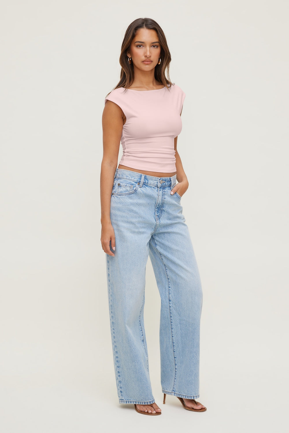 Dynamite On Sale | Sculpt Cap Sleeve T Shirt Pink
