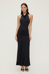Dynamite Outlets | Scarlet Draped Mesh Maxi Dress Black