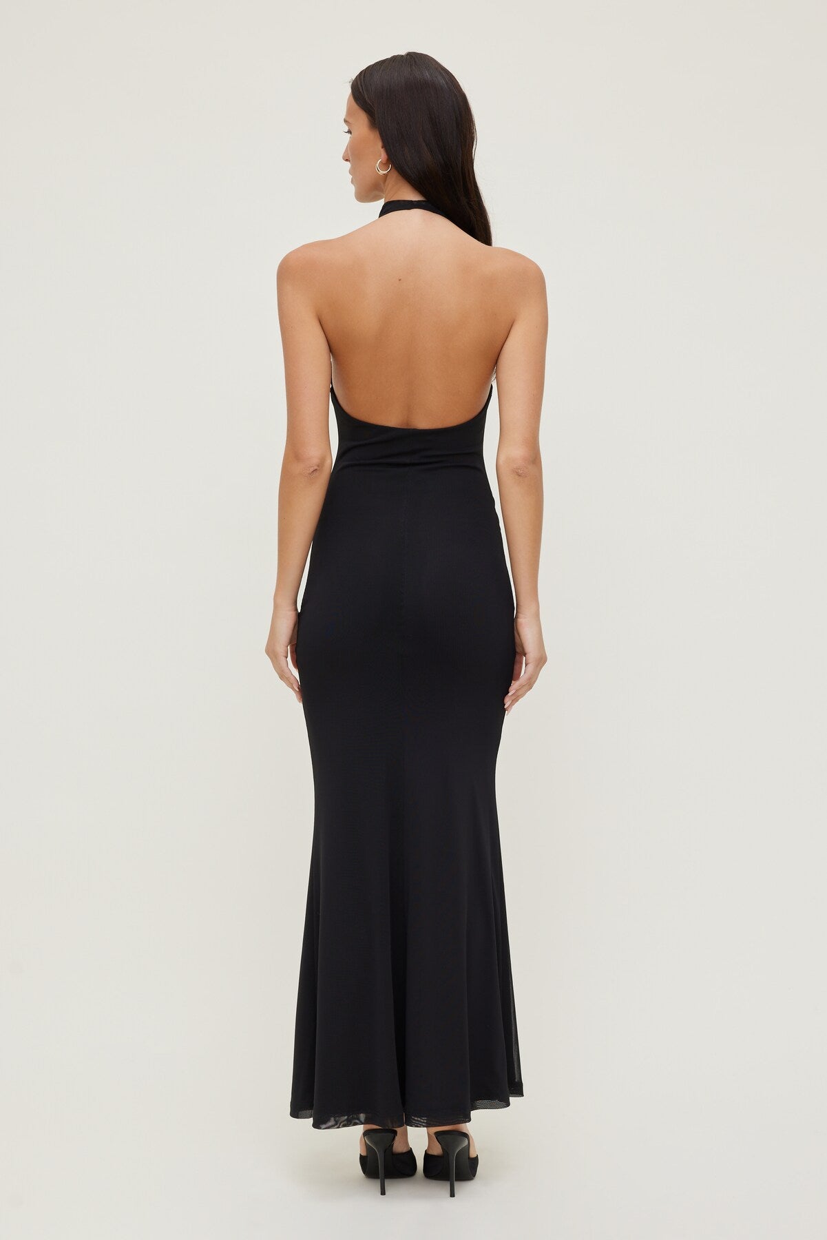 Dynamite Outlets | Scarlet Draped Mesh Maxi Dress Black