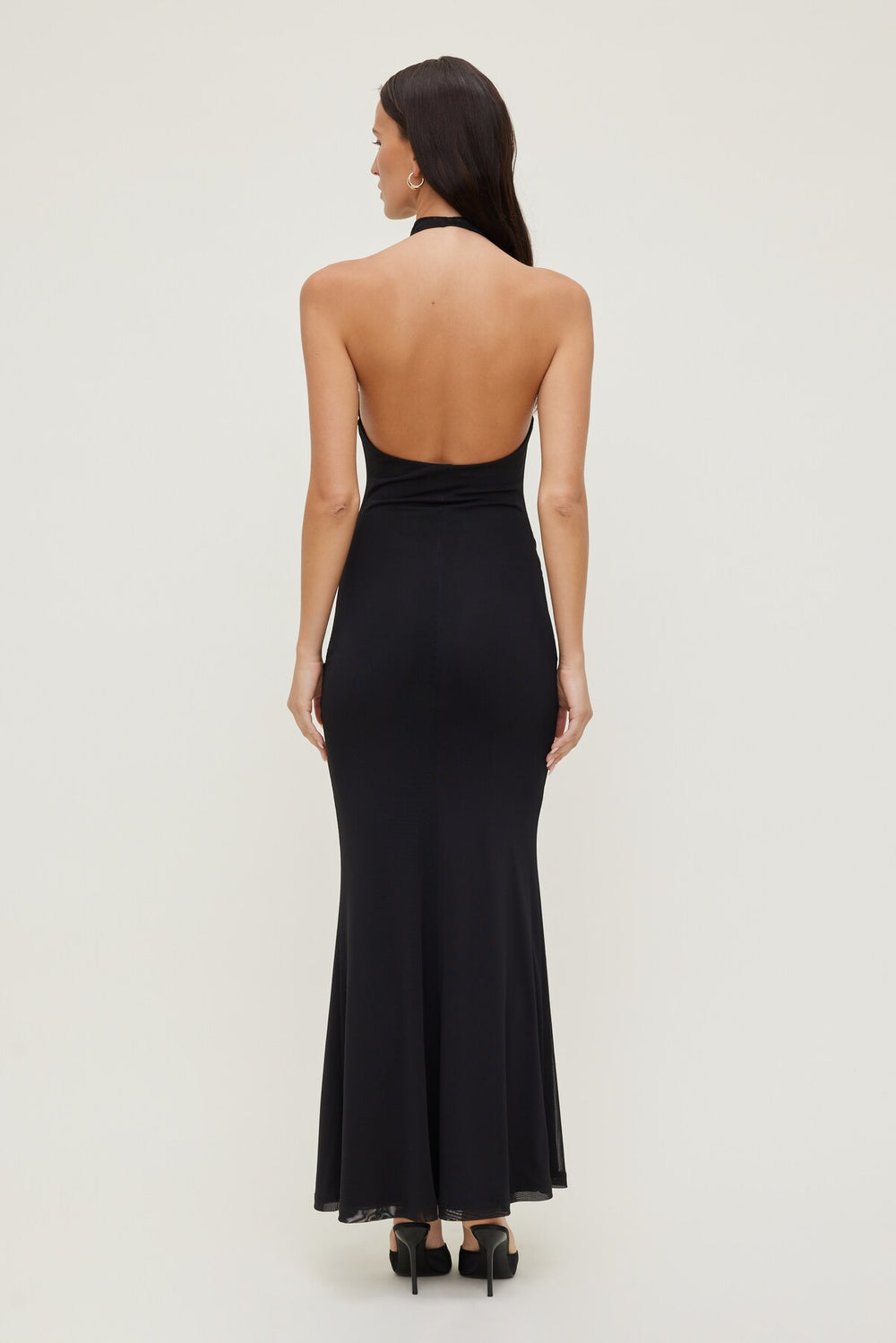 Dynamite Outlets | Scarlet Draped Mesh Maxi Dress Black