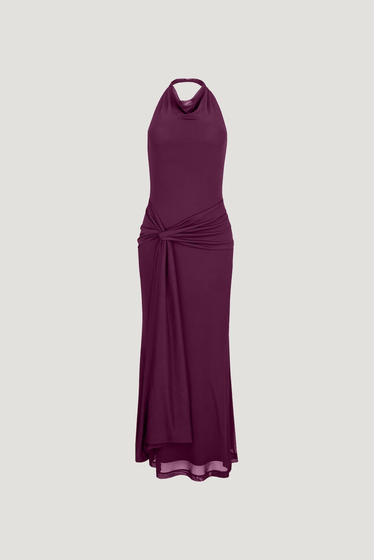 Dynamite On Sale | Scarlet Draped Mesh Maxi Dress PURPLE