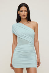Dynamite Outlets | Sculpt Draped Mini Dress Blue