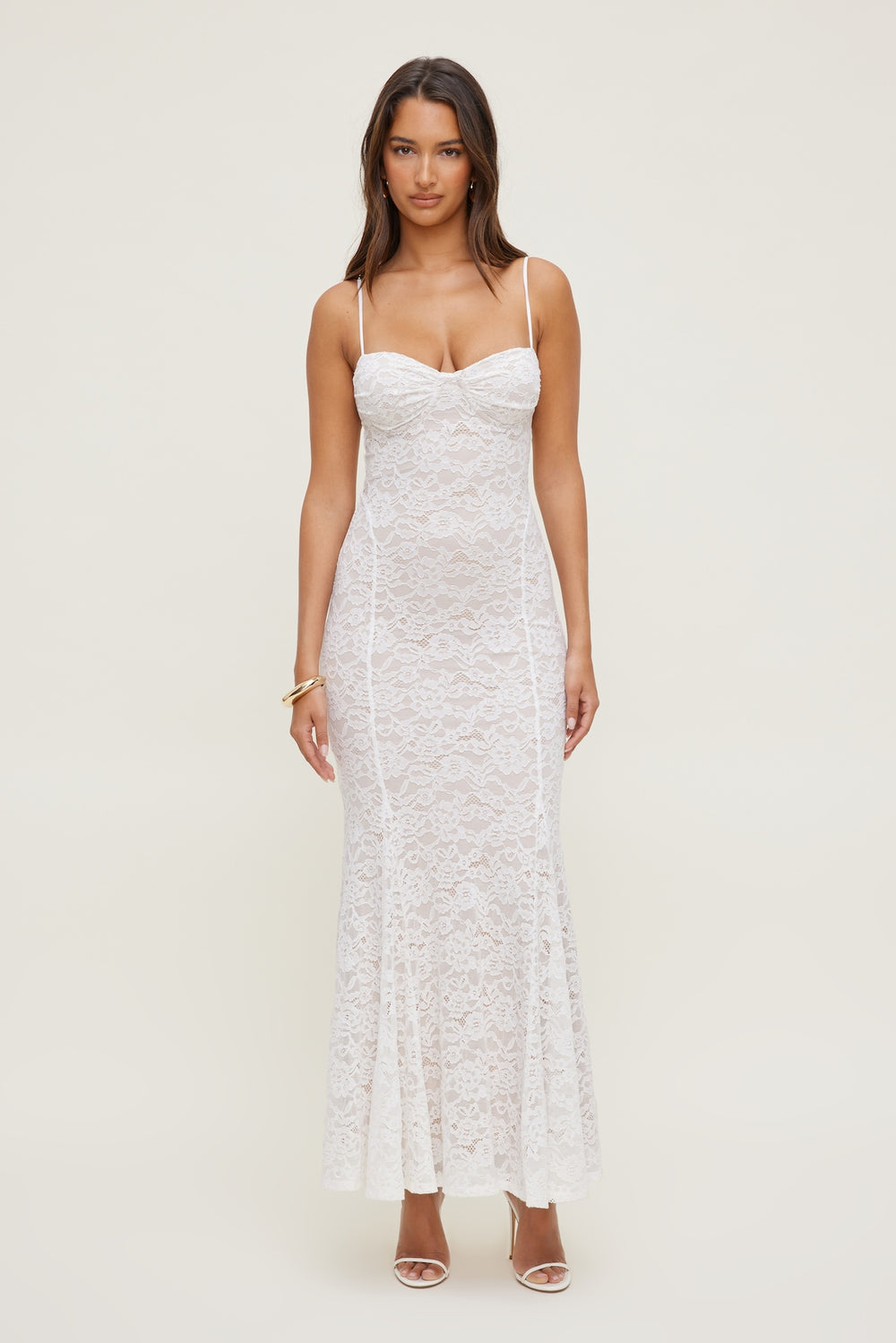 Dynamite Discount | Monet Lace Overlay Maxi Dress White