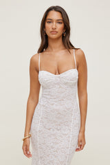 Dynamite Discount | Monet Lace Overlay Maxi Dress White