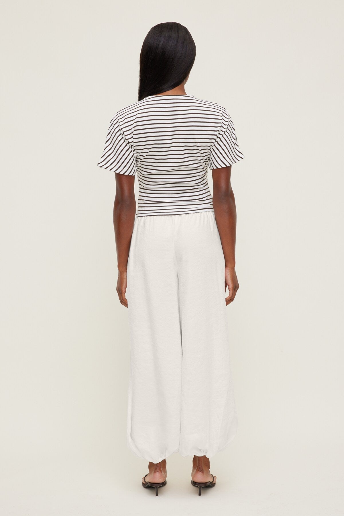 Dynamite Outlet | Andrea Striped Cotton T Shirt White