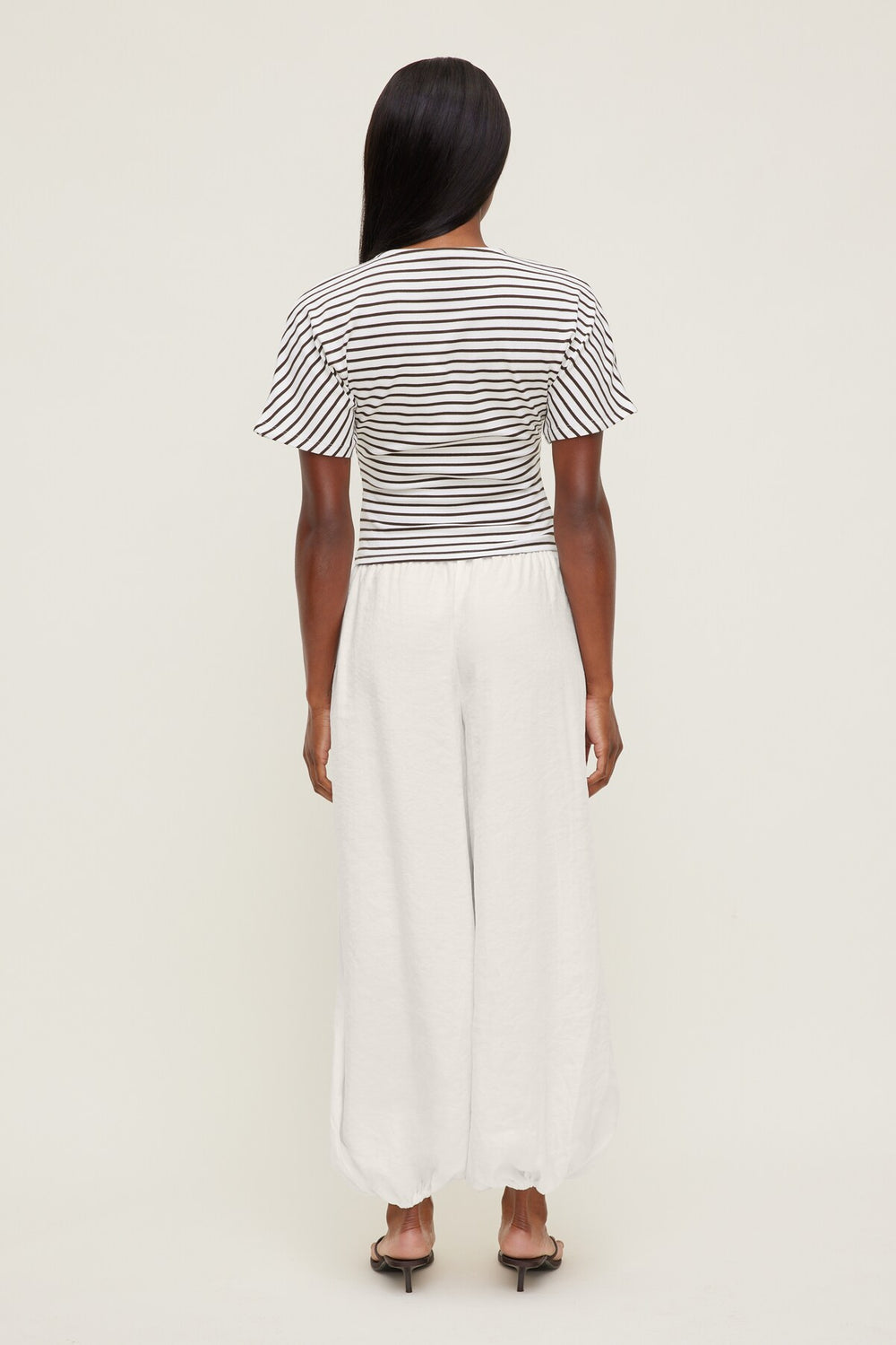 Dynamite Outlet | Andrea Striped Cotton T Shirt White