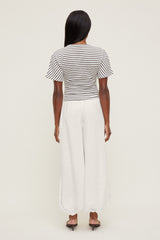 Dynamite Outlet | Andrea Striped Cotton T Shirt White