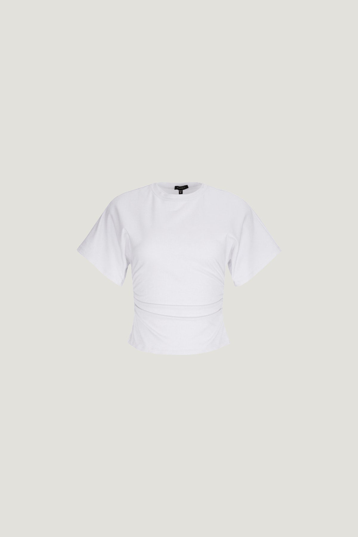 Dynamite US | Andrea Shirred Cotton Spandex T Shirt White