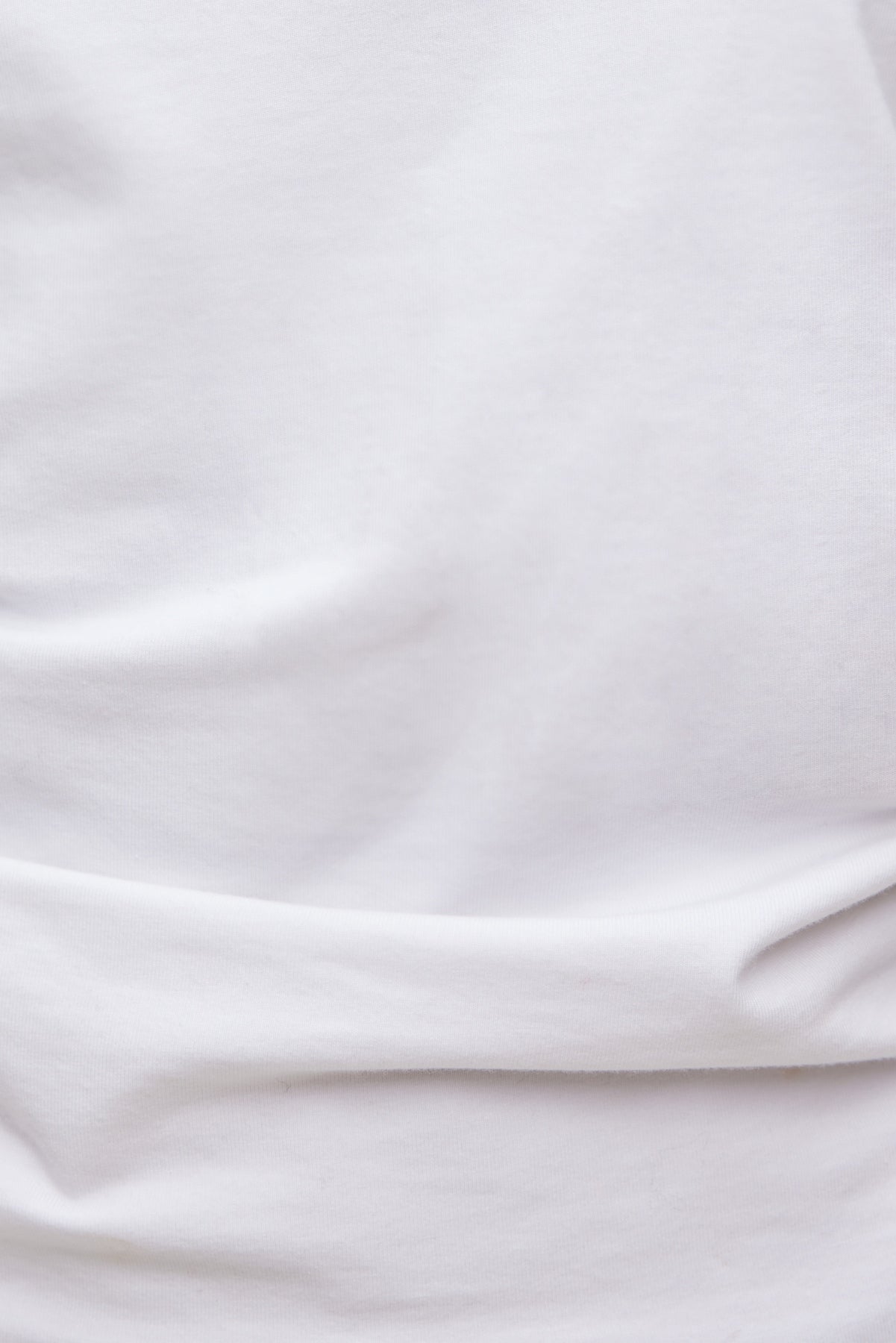 Dynamite US | Andrea Shirred Cotton Spandex T Shirt White