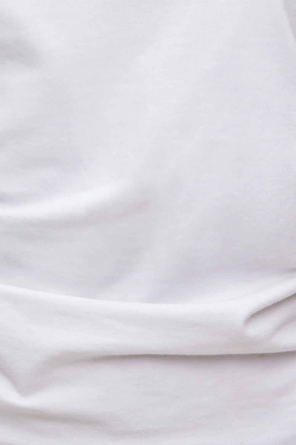Dynamite US | Andrea Shirred Cotton Spandex T Shirt White