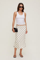 Dynamite Online | Delila Satin Midi Skirt Black