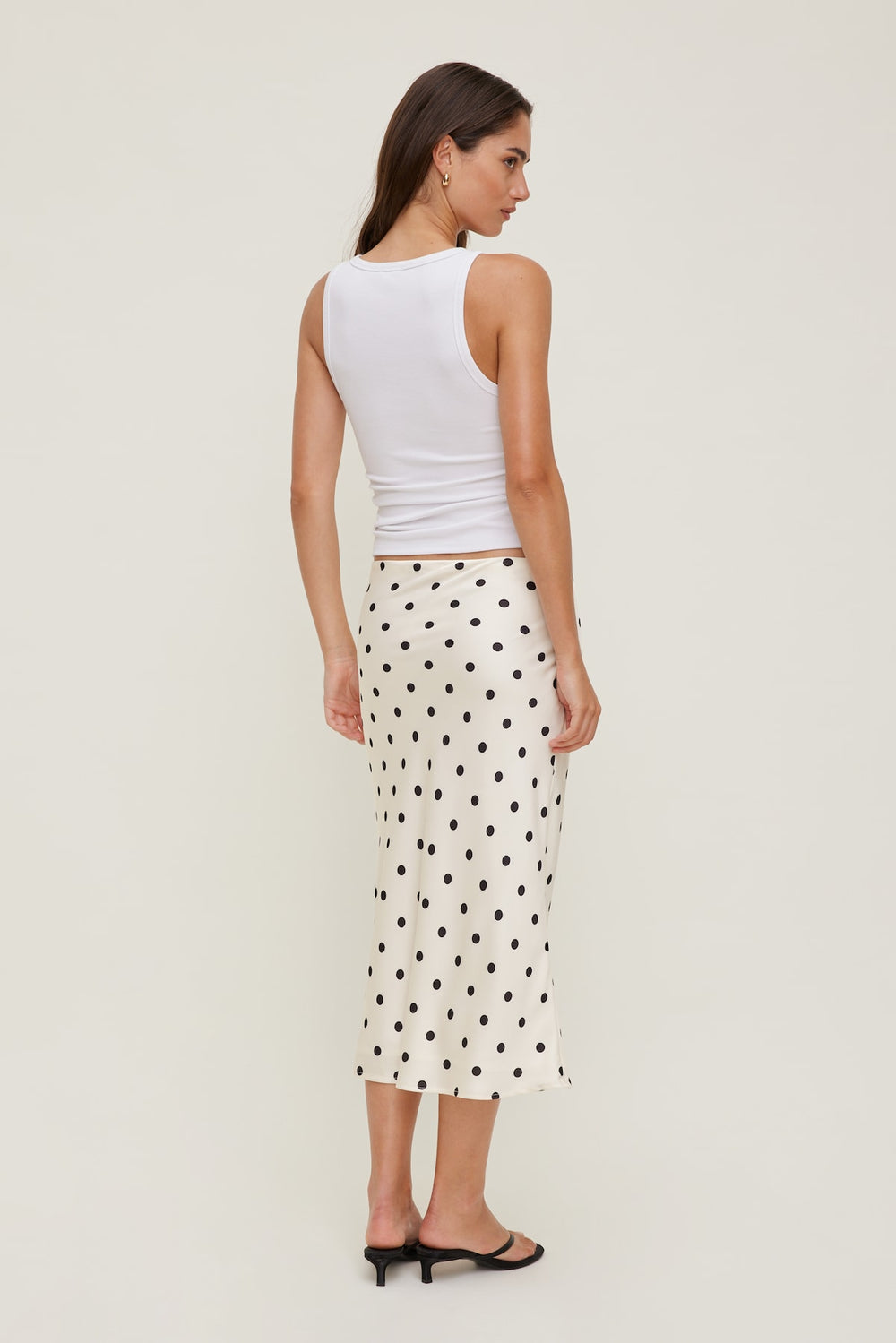 Dynamite Online | Delila Satin Midi Skirt Black