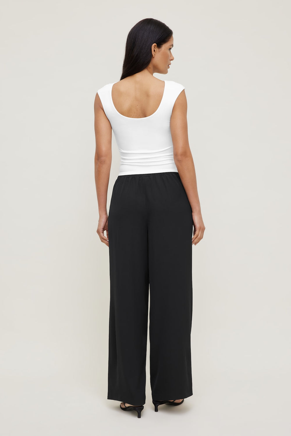 Dynamite US | Sculpt Cap Sleeve T Shirt White