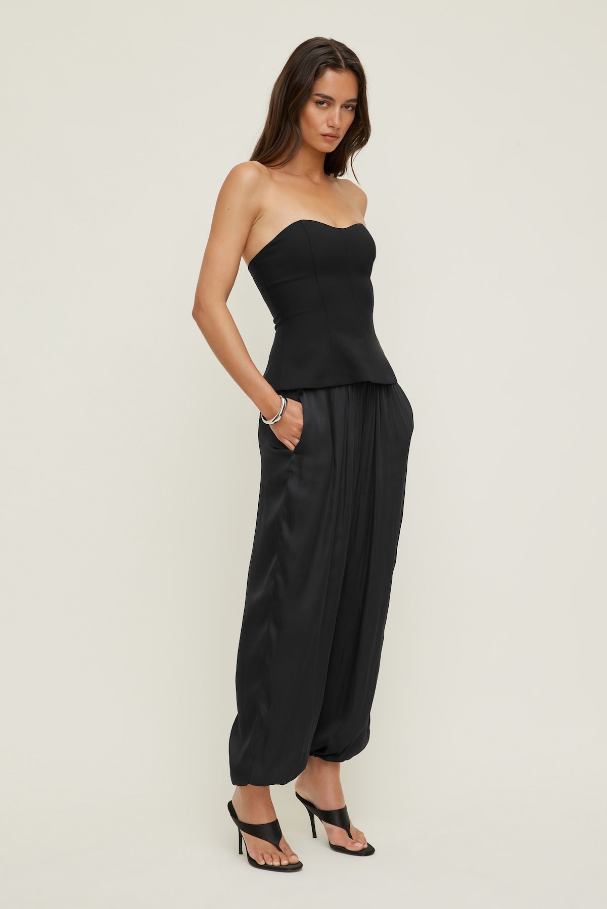 Dynamite On Sale | Peplum Bustier Top Black