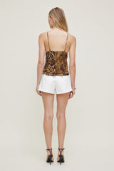 Dynamite Online | Plunge Babydoll Tank Top Brown