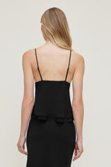 Dynamite Discount | Plunge Babydoll Tank Top Black