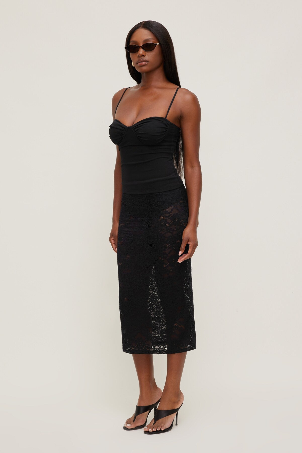 Dynamite Outlet | Monet Mesh Top Black