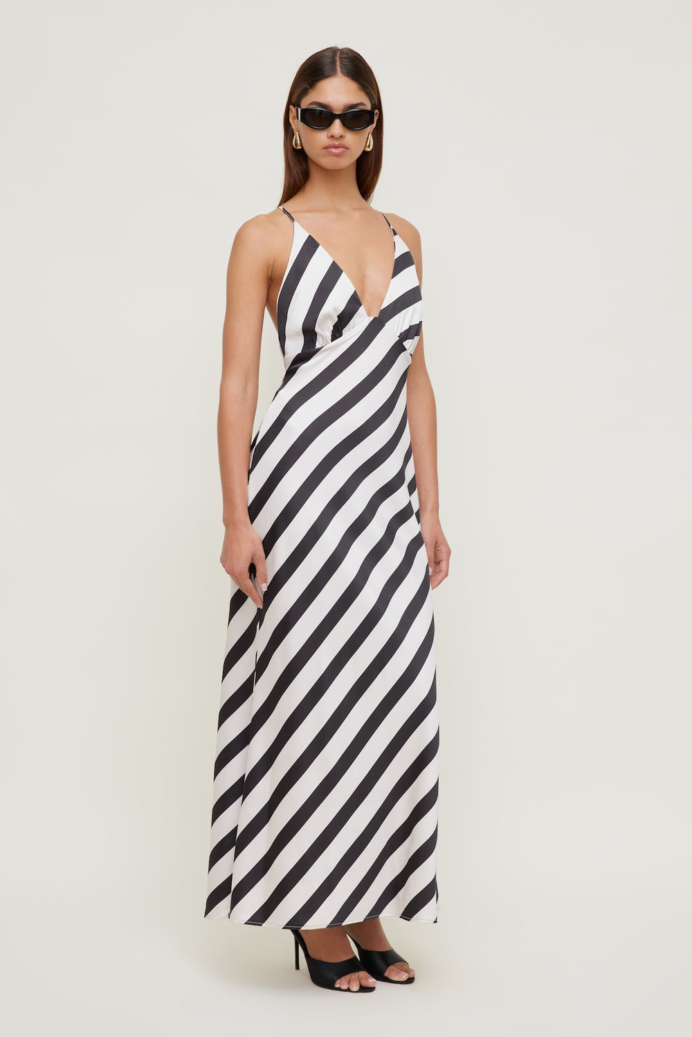 Dynamite US | Livia Satin Midi Dress Black