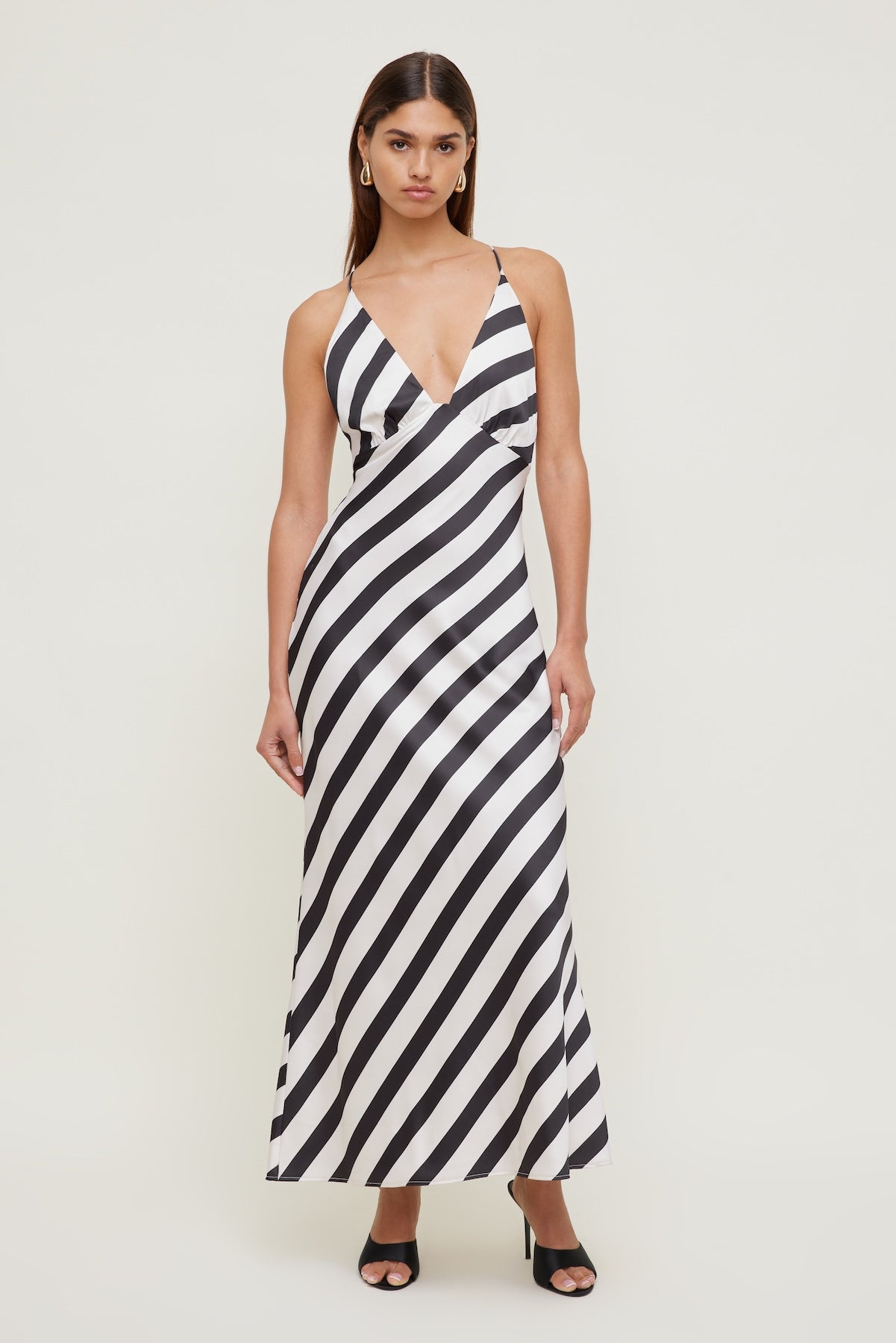 Dynamite US | Livia Satin Midi Dress Black