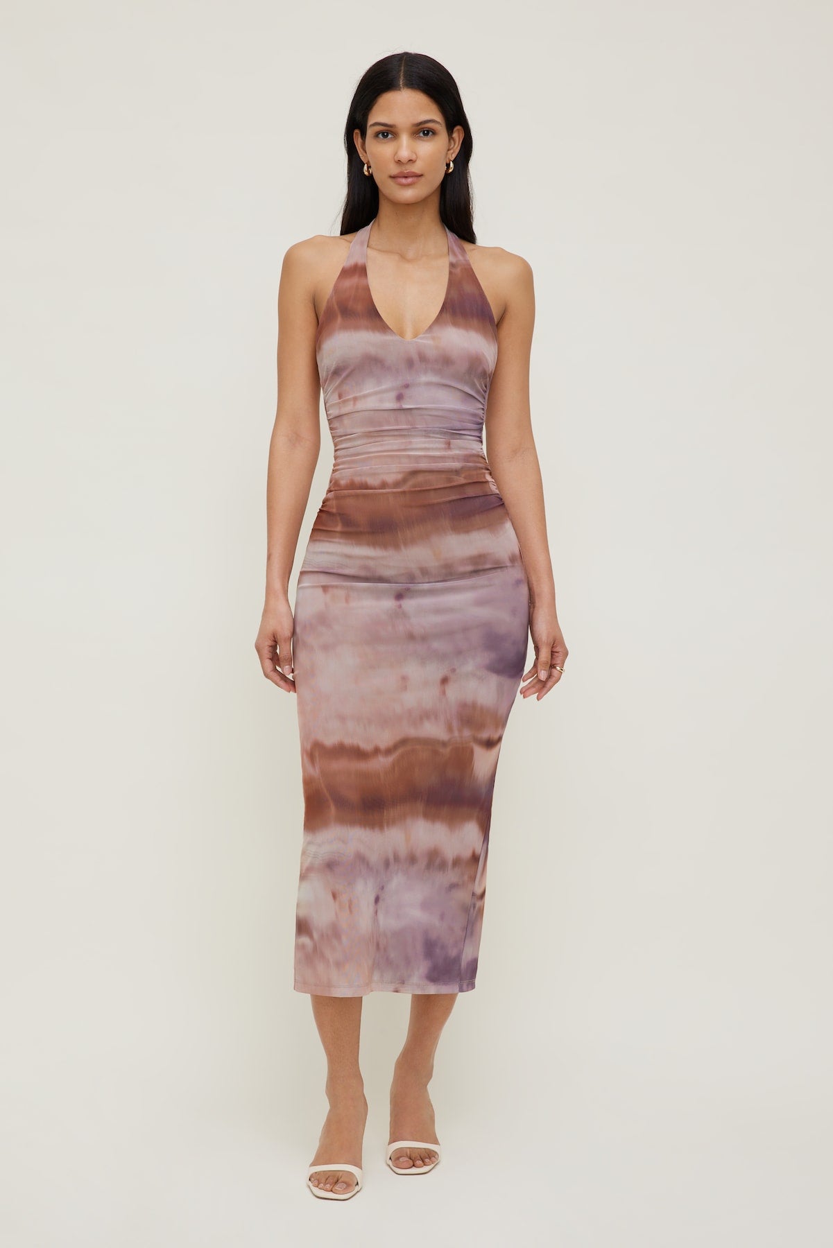 Dynamite Online | Reia Halter Mesh Maxi Dress Pink