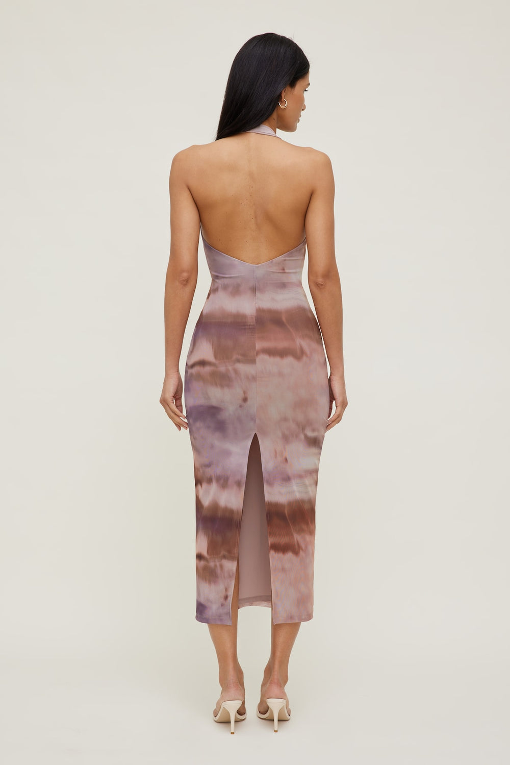 Dynamite Online | Reia Halter Mesh Maxi Dress Pink