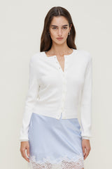 Dynamite US | Rebecca Crewneck Cardigan White