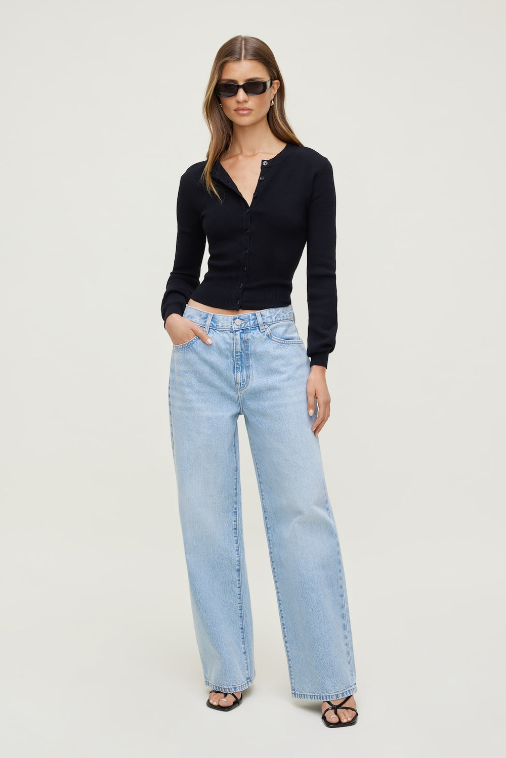 Dynamite On Sale | Rebecca Crewneck Cardigan Black