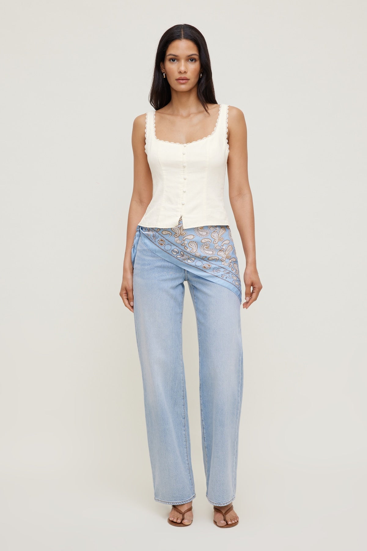 Dynamite Outlet | Linen Tank Top White
