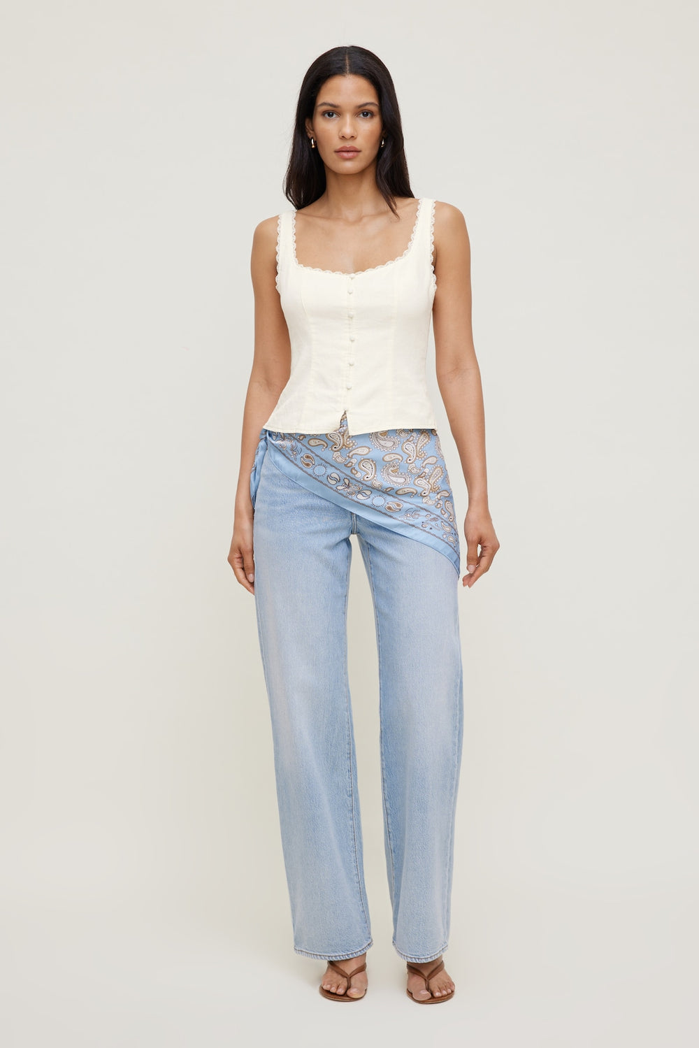 Dynamite Outlet | Linen Tank Top White