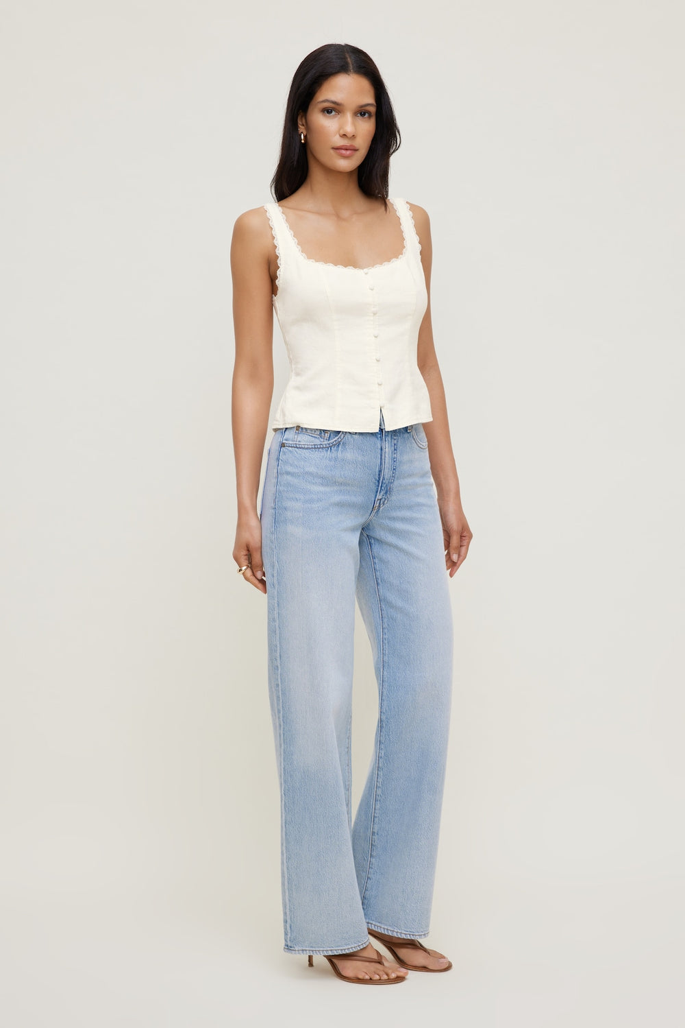 Dynamite Outlet | Linen Tank Top White