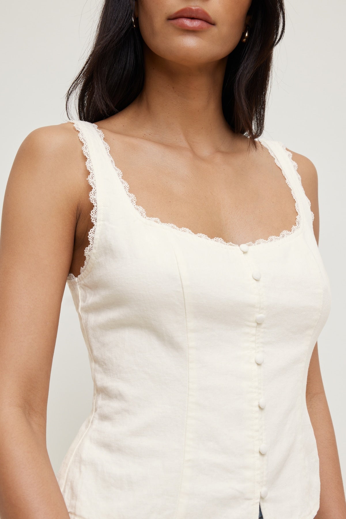 Dynamite Outlet | Linen Tank Top White