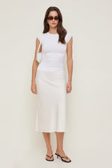 Dynamite Store | Terri Cotton Spandex T Shirt White