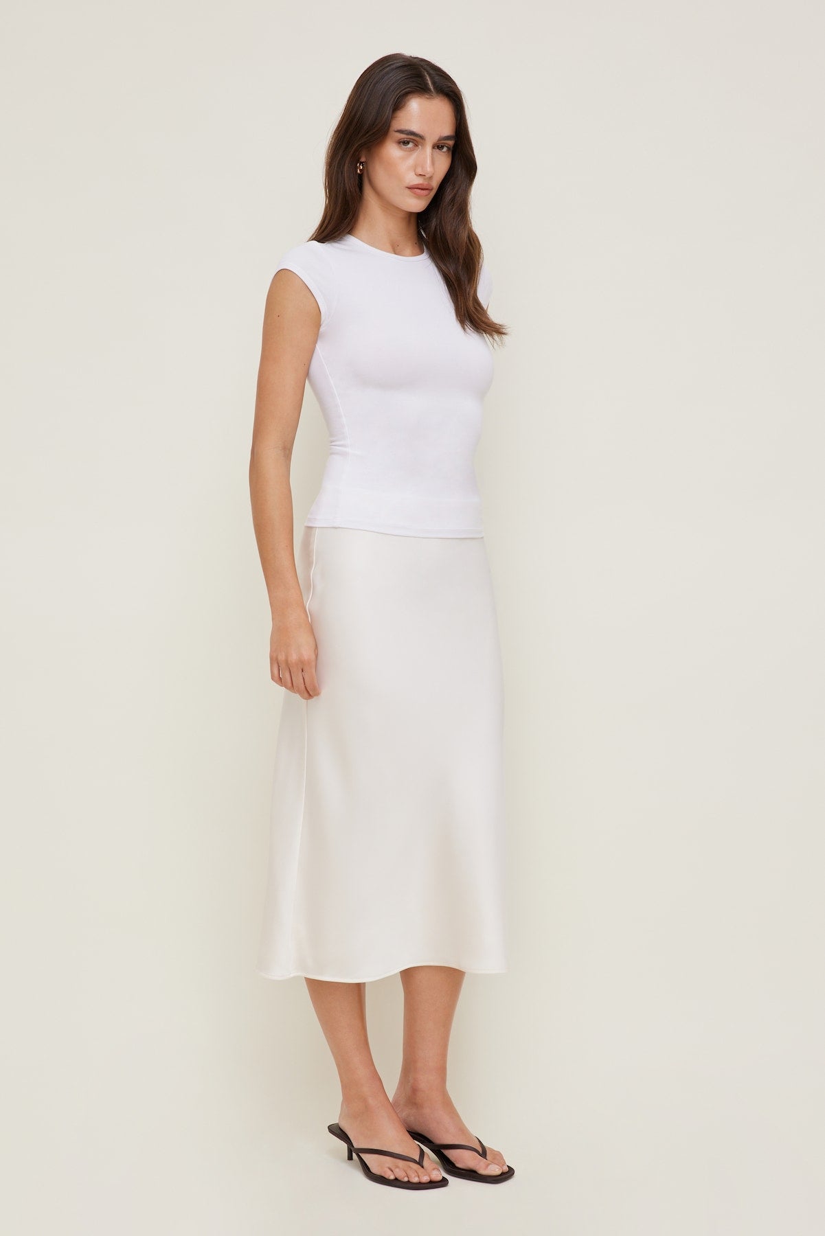 Dynamite Store | Terri Cotton Spandex T Shirt White