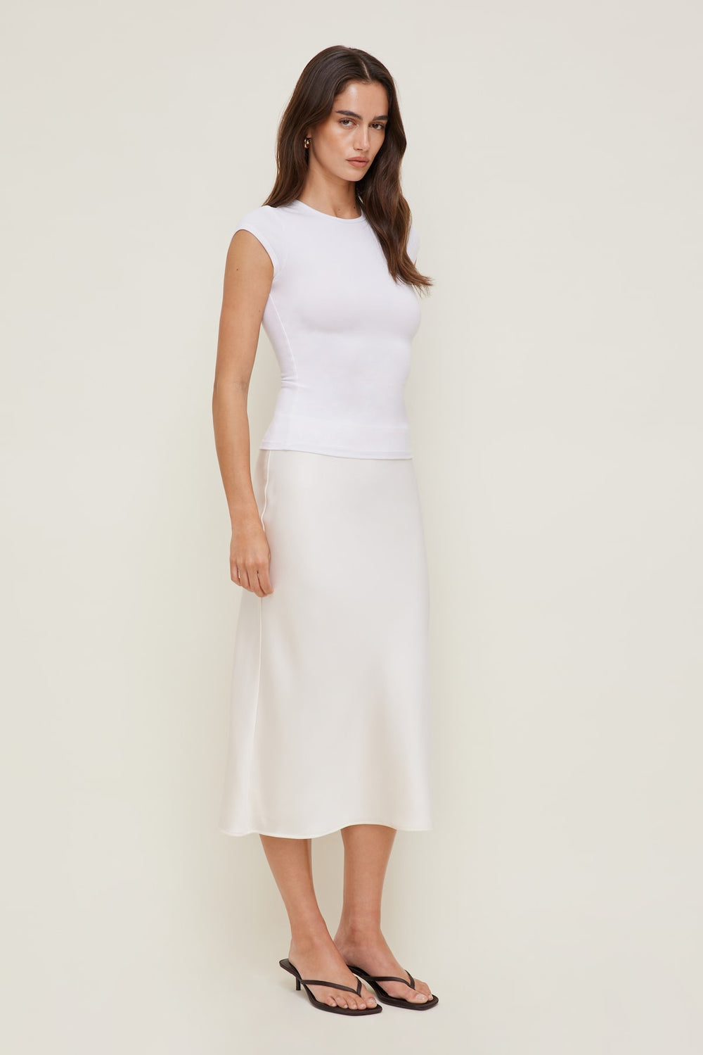 Dynamite Store | Terri Cotton Spandex T Shirt White