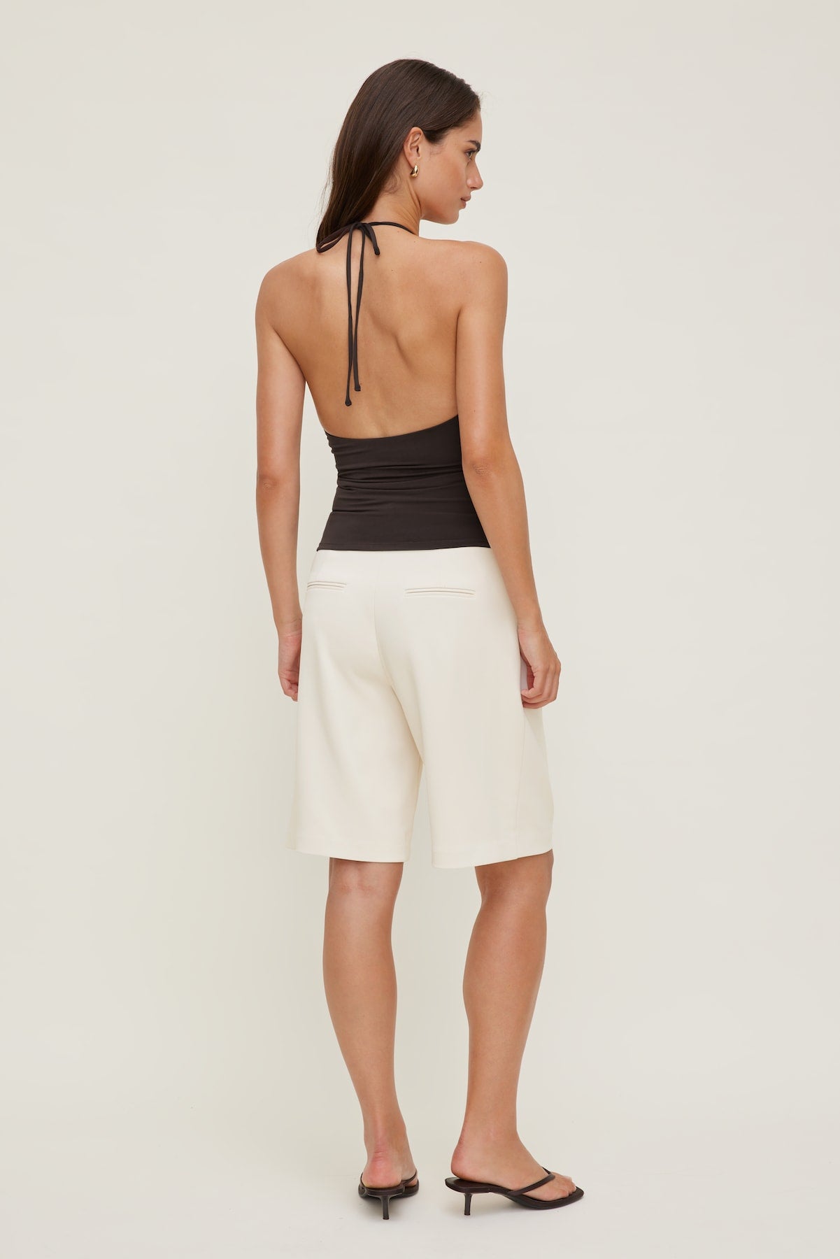 Dynamite On Sale | Sculpt Plunge Halter Top Brown