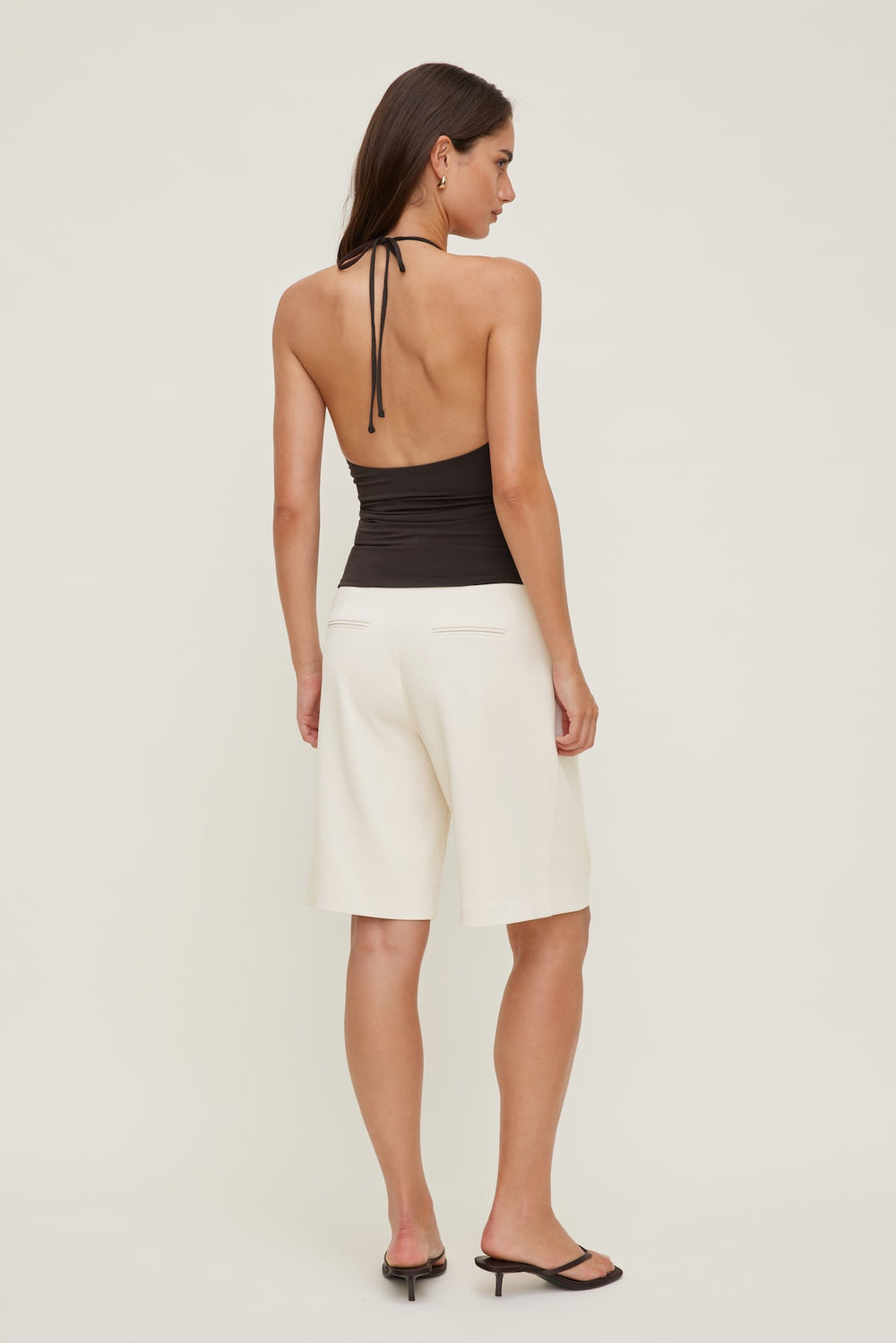 Dynamite On Sale | Sculpt Plunge Halter Top Brown